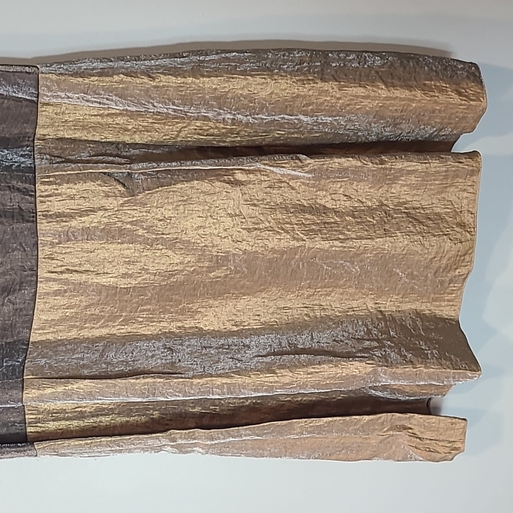 Adrianna Papell Dress Bronze Gold‎ Shimmer Elegant Ethereal Grecian Size 14 - Picture 3 of 9